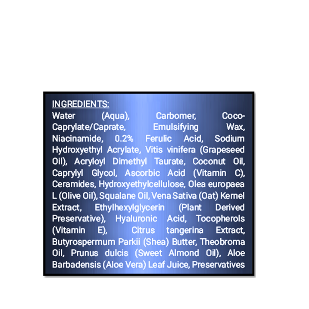 The Ingredients' List for GEN's Anti-aging Body Lotion | Best Anti-aging Body Lotion 2024 | Dermatologist Recommended Body Lotion for Aging Skin | Antiaging Body Lotion for Women Over 40 16 Fl. Oz on a white background