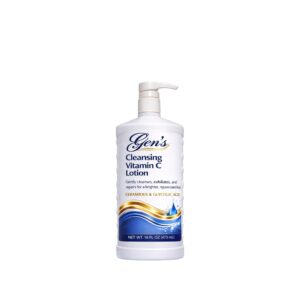 A bottle of GEN Skin Vitamin C Lotion – Brightening Cleanser 16oz on a white background