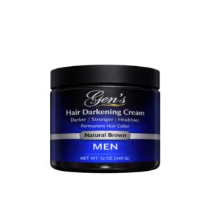 A bottle of GEN Men’s Magic Brown Hair Dye Cream 3-Day Fast Fix, 12 Ounces, on a white background