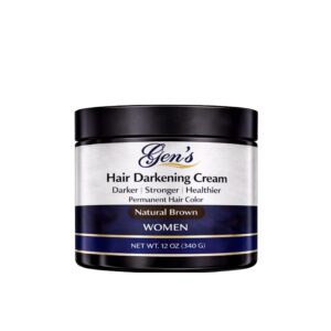 A bottle of Brown Hair Color Cream for Women on a white background