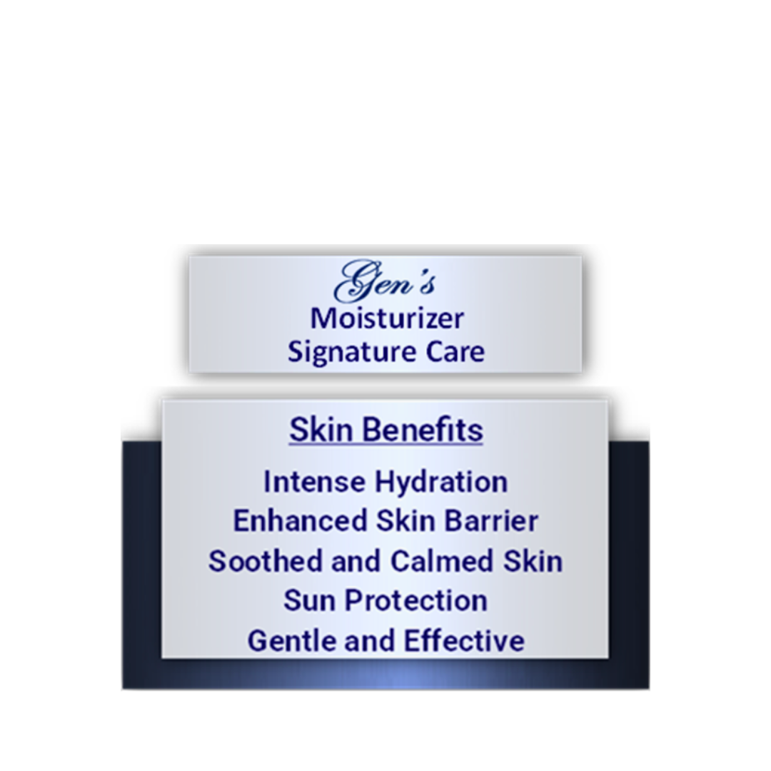 Skin Benefits of GEN's Moisturizer for Dry Skin | Hyaluronic Acid Moisturizer | Niacinamide Body Lotion | Daily face moisturizer with sunscreen for dry skin | Moisturizer Lotion | 16 Fl. Oz on a white background