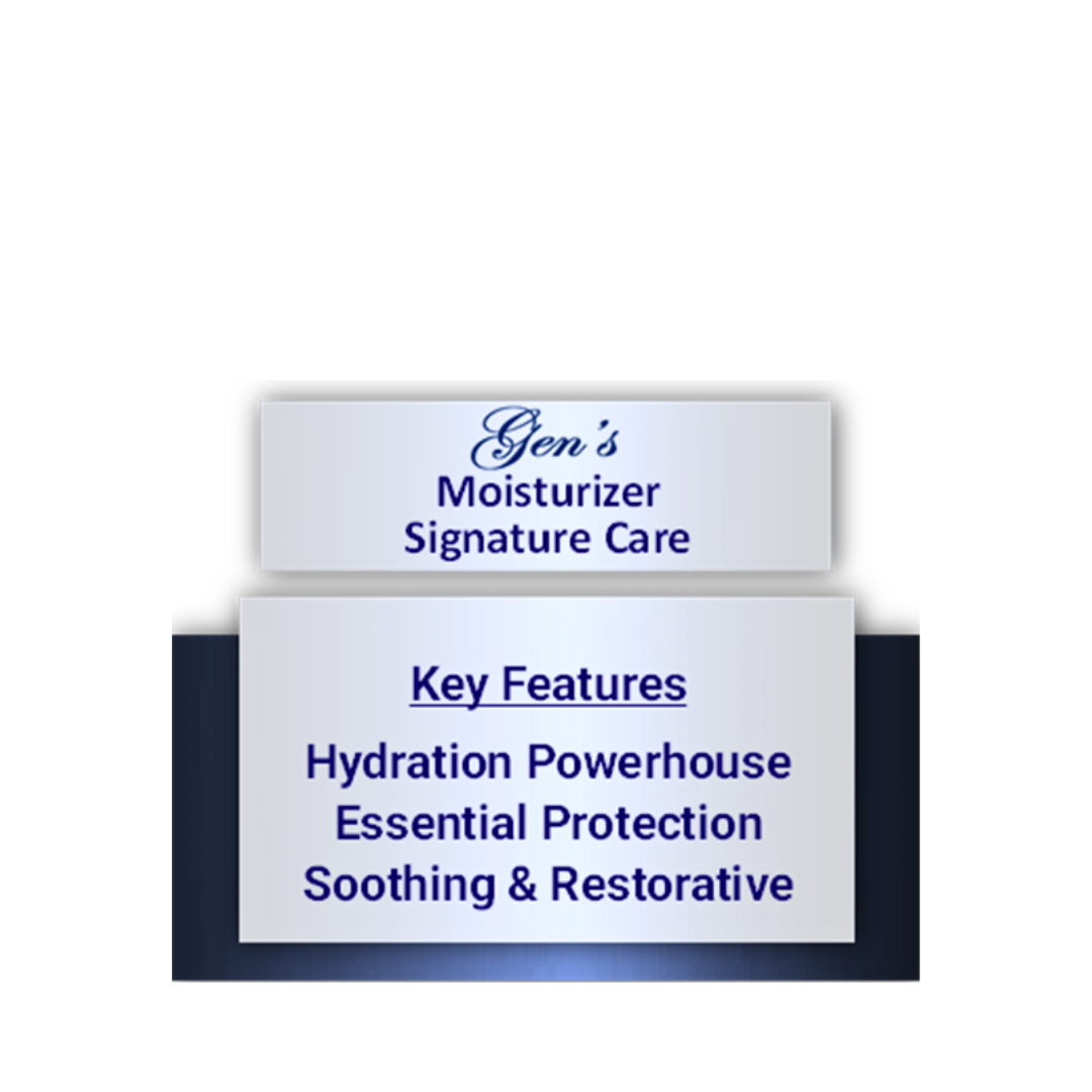 Key Features of GEN's Moisturizer for Dry Skin | Hyaluronic Acid Moisturizer | Niacinamide Body Lotion | Daily face moisturizer with sunscreen for dry skin | Moisturizer Lotion | 16 Fl. Oz on a white background
