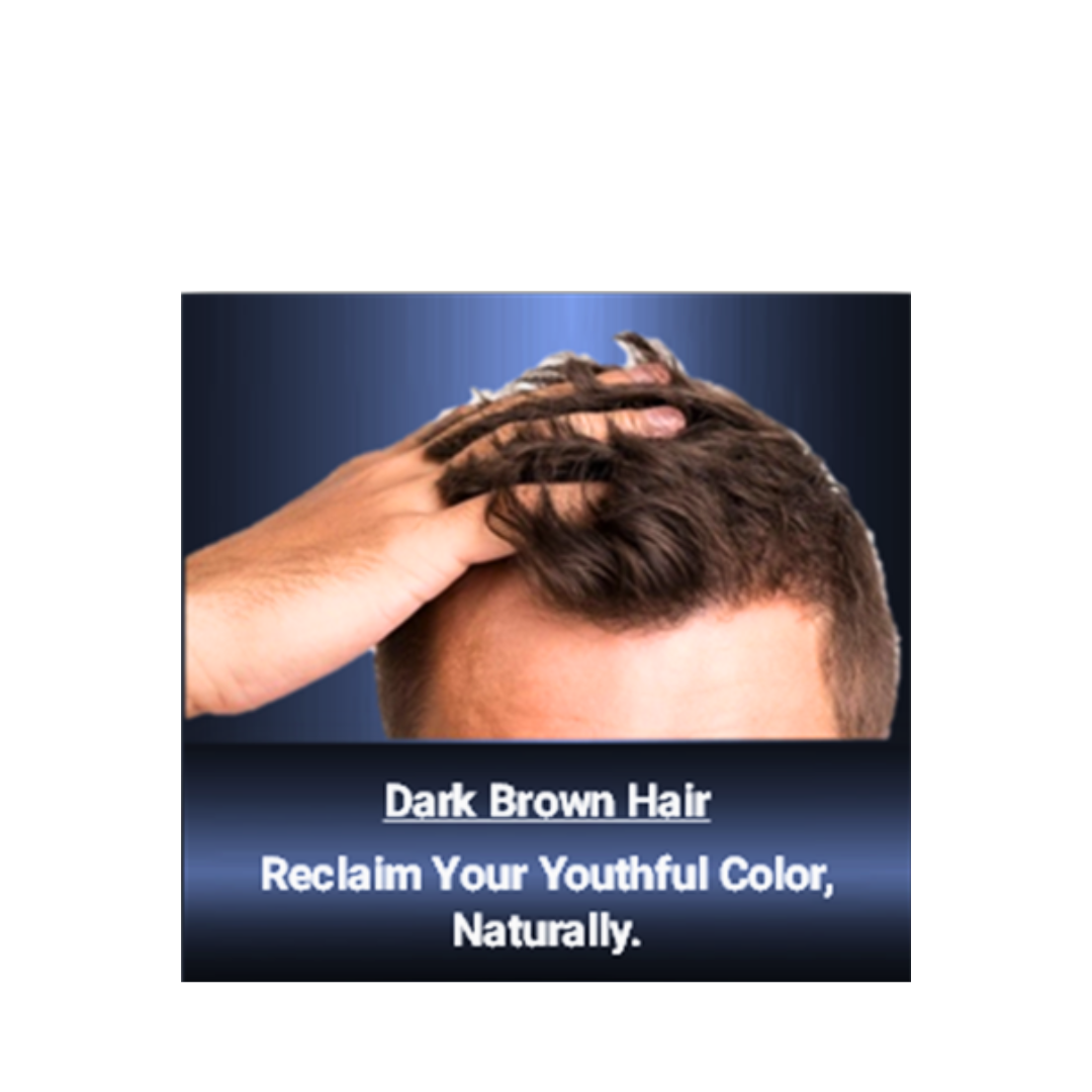 Sample Hair Color of GEN's Organic Dark Brown Hair Darkening Cream for Men | Dark brown hair darkening cream for men with natural ingredients | Permanent Dark Brown Hair Darkening Cream | 340G on a white background