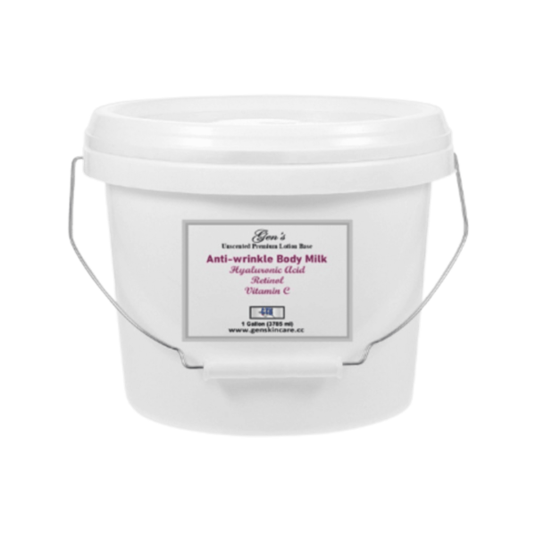 A bucket of Anti-wrinkle Lotion Base on a white background