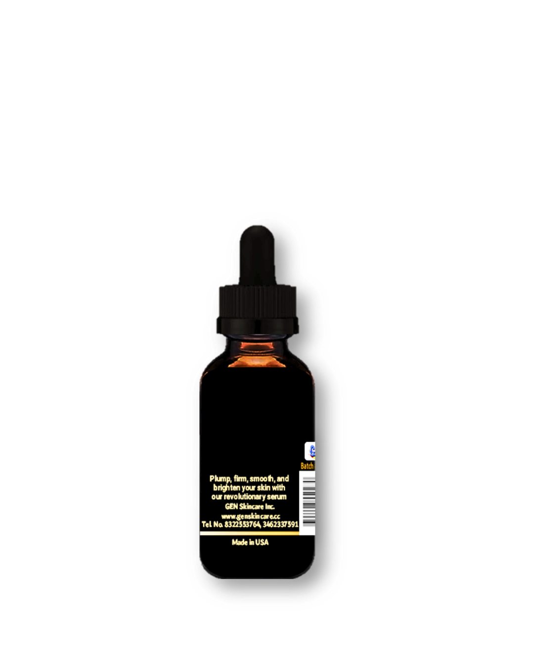 A Bottle of GEN Face Serum: Hyaluronic Acid & Retinol for Radiant Skin | 2.7 Fl. Oz on a white background