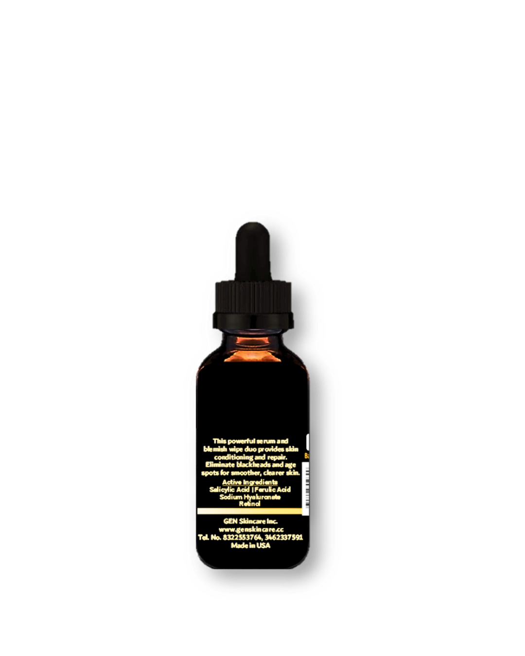 A Bottle of GEN's Retinol Serum | Retinol serum for youthful skin | Anti-aging serum for wrinkles | Face Serum for a youthful glowing skin | Best serum for all skin types | 2.7 Fl. Oz on a white background