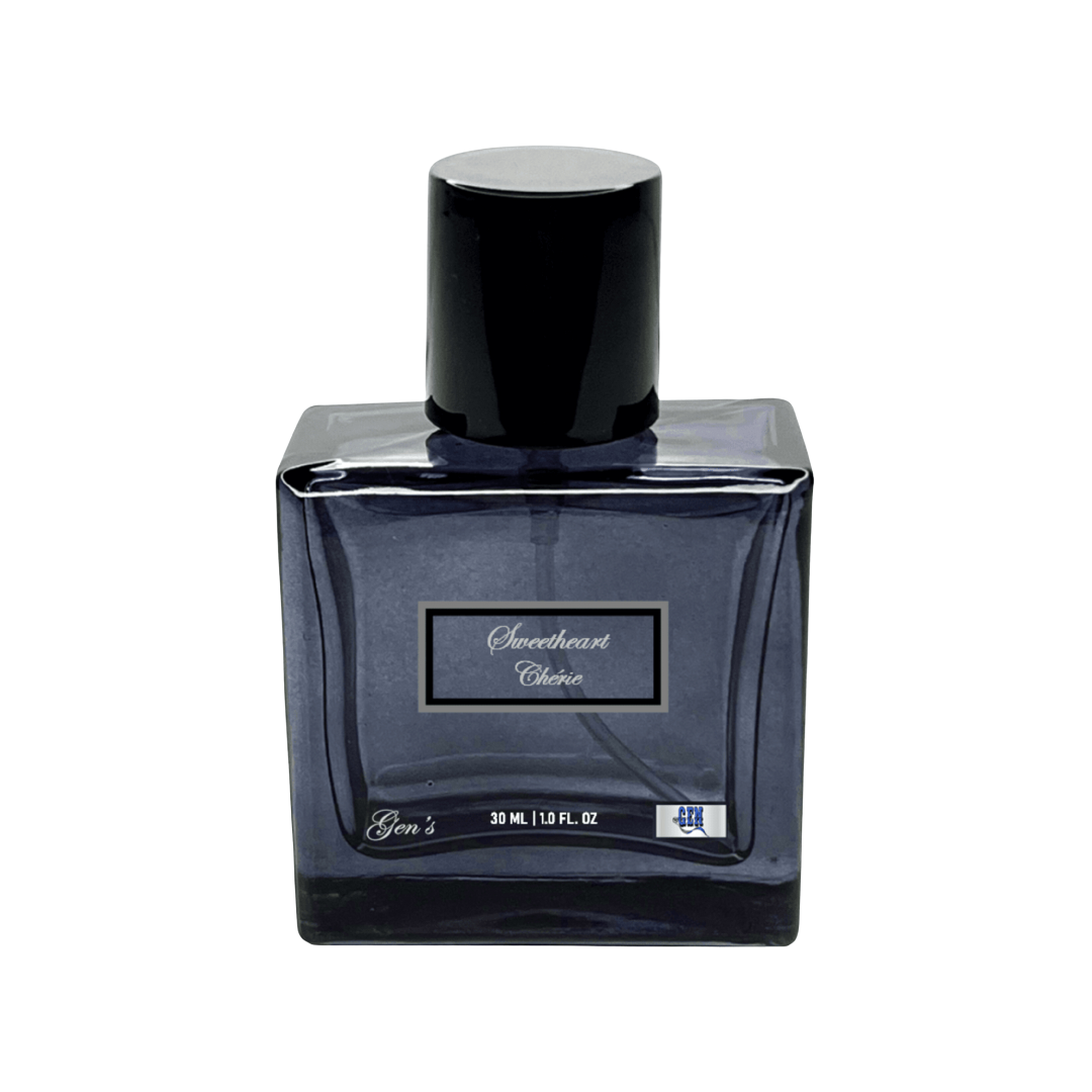 A bottle of women's perfume on a white background.