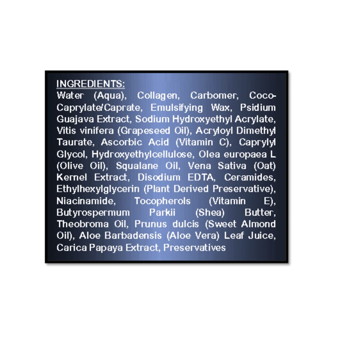 Ingredients List | GEN's Collagen + Vitamin C Moisturizer | Best Anti-aging Body Lotion with Retinol for Women | Best Anti-aging Body Lotion for Women | Pro-Collagen Lift & Firmer | 16 Oz on a white background