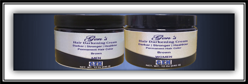 GEN | Hair Darkening Creams Brown in a frame