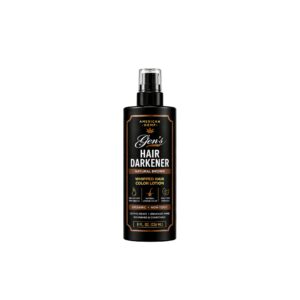 A bottle of GEN Buttery Brown Hair Darkener. Advanced Formula, 8 Oz on a white background