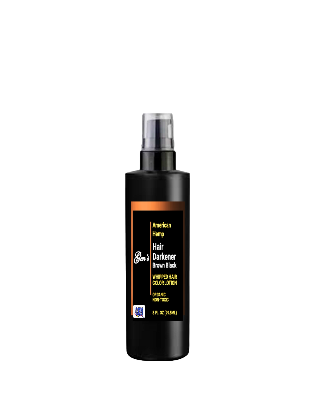 GEN's Best Natural hair color lotion brown black | Best organic brown black hair darkener | Organic Hair Darkener | Non-Toxic Hair Darkener | Brown Black Hair Dye on a white background
