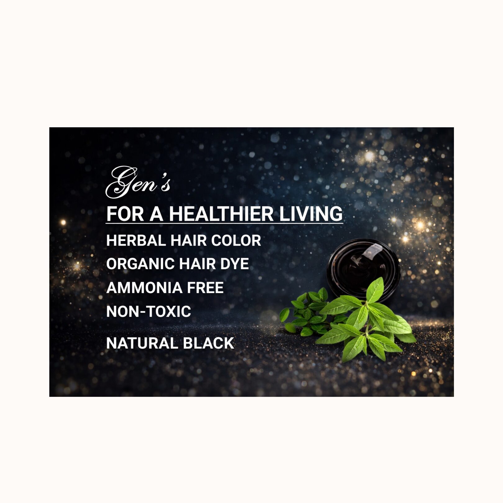 A Jar of GEN Skin Black Natural Hair Dye on a White Background