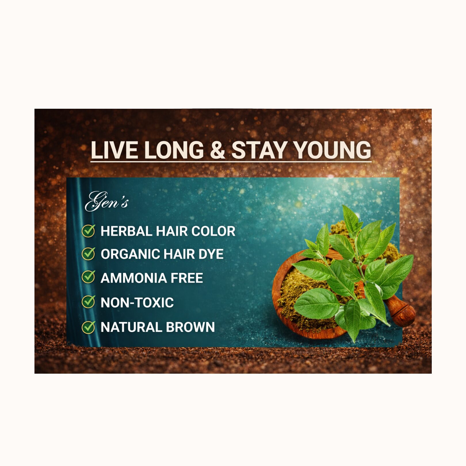 GEN Skin Natural Brown Hair Dye, Gentle Hair Color for Natural Hair