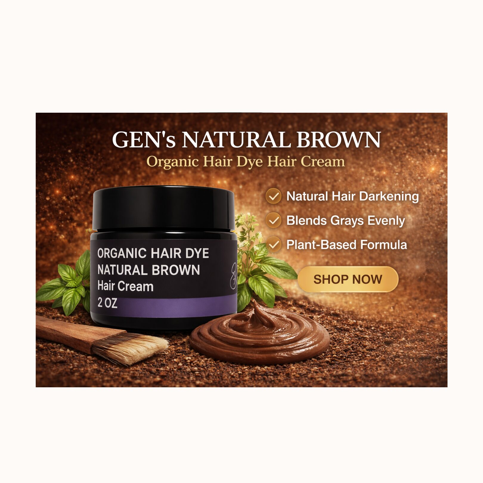 GEN Skin Natural Brown Hair Dye, Gentle Hair Color for Natural Hair