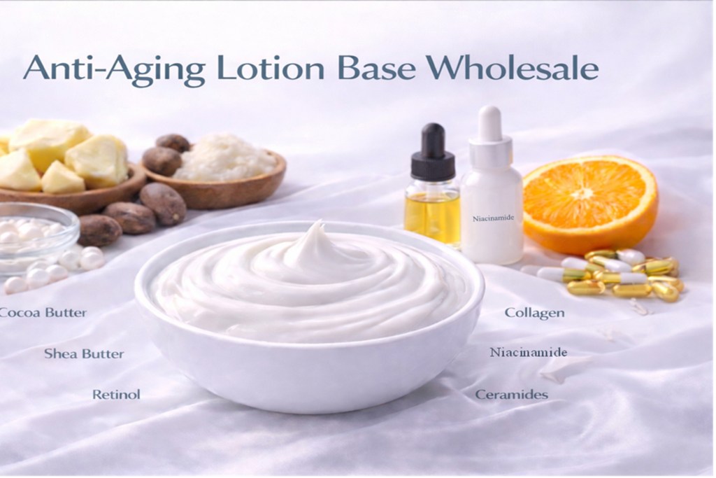 GEN Skin Anti-aging Lotion Base, Cream Base on a white ingredient background