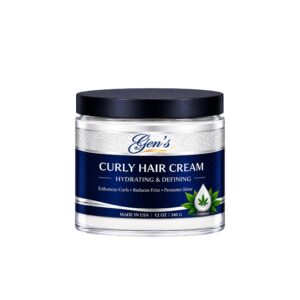 GEN Skin Curly Hair Cream – Hydrating & Defining Curl Enhancer, 12 Ounces, on a white background